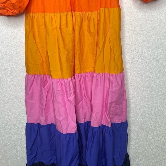 Farm Rio dress maxi NWT color block sz XS tiered - Picture 4 of 12